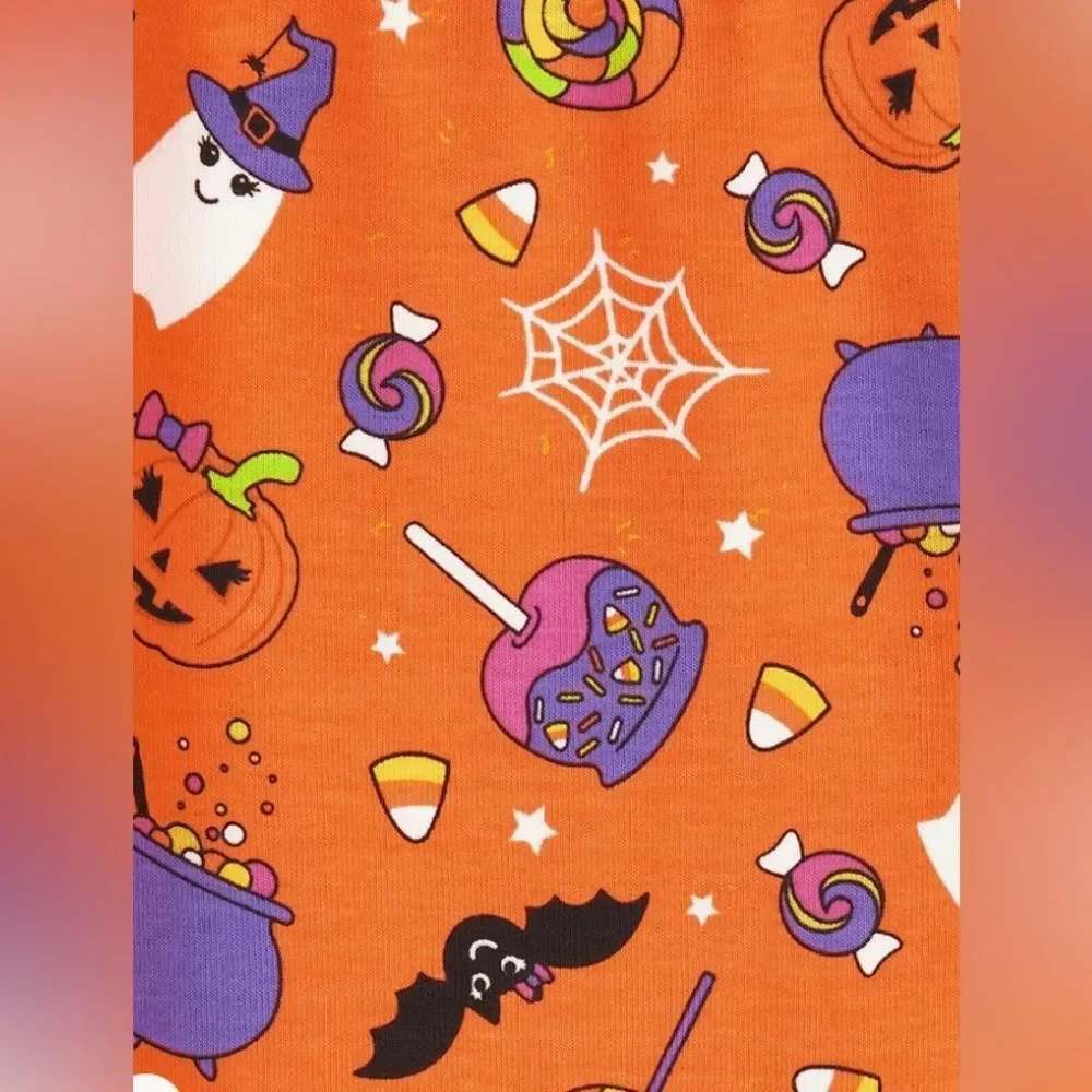 Gymboree Girl Halloween Orange Multi Print Trick or Treat Leggings Size 10